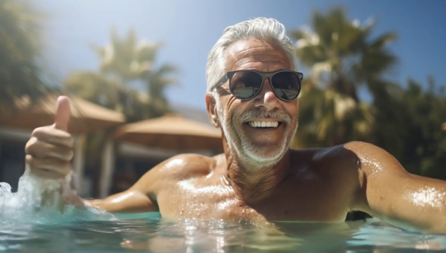 senior-man-enjoying-summer-pool